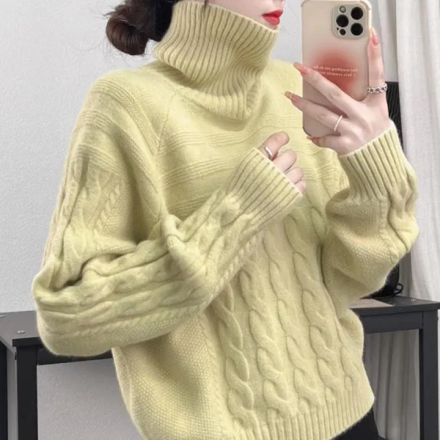 Idle Style Women's Slimming Knitted Top Green - Shop at LoveMi