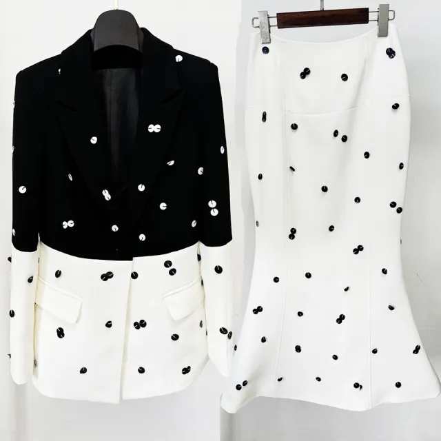Fashionable Sequins Suit Jacket Suits Color Matching Suit L - Shop at LoveMi