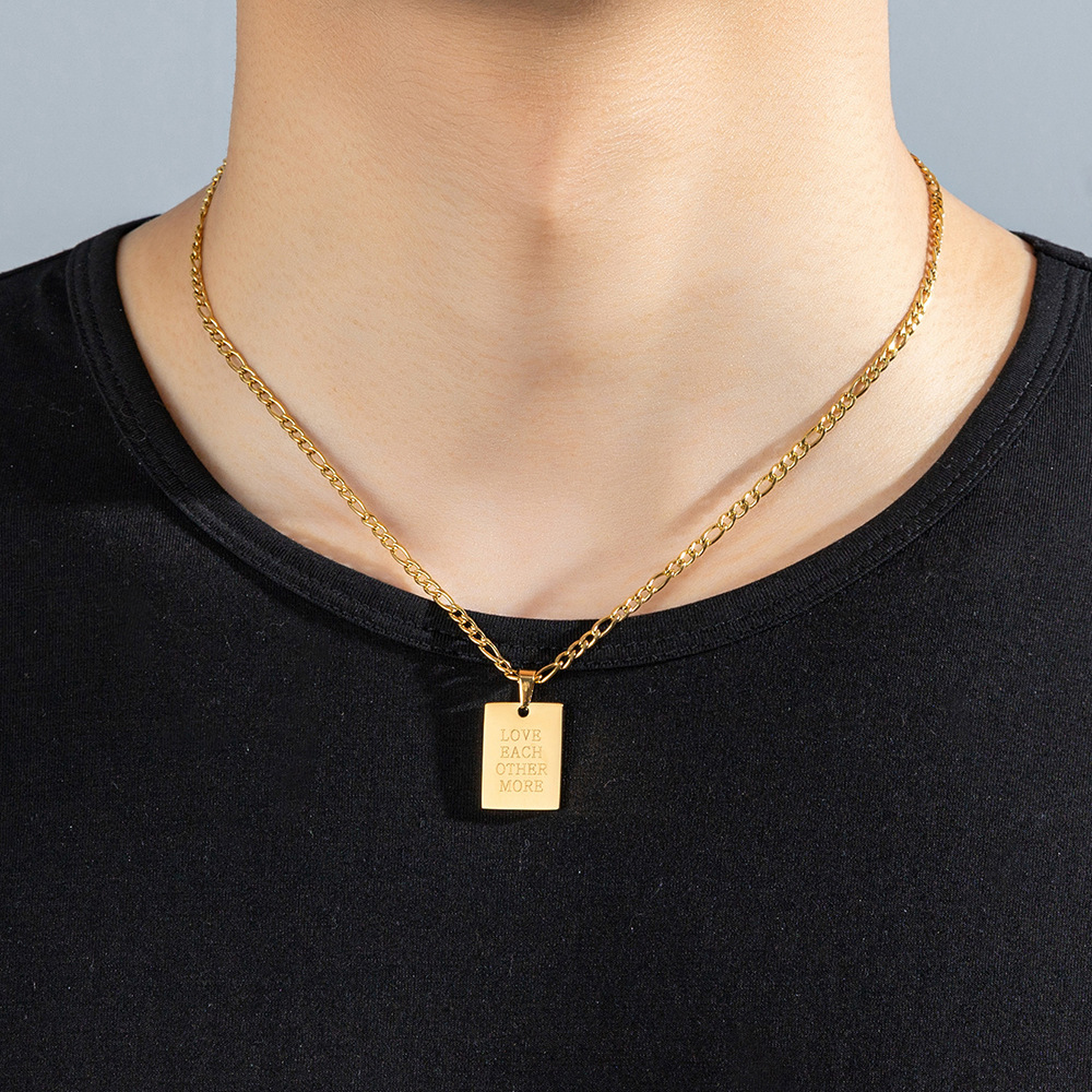 Fashionable Retro Personalized Minimalist Letter Polished Necklace