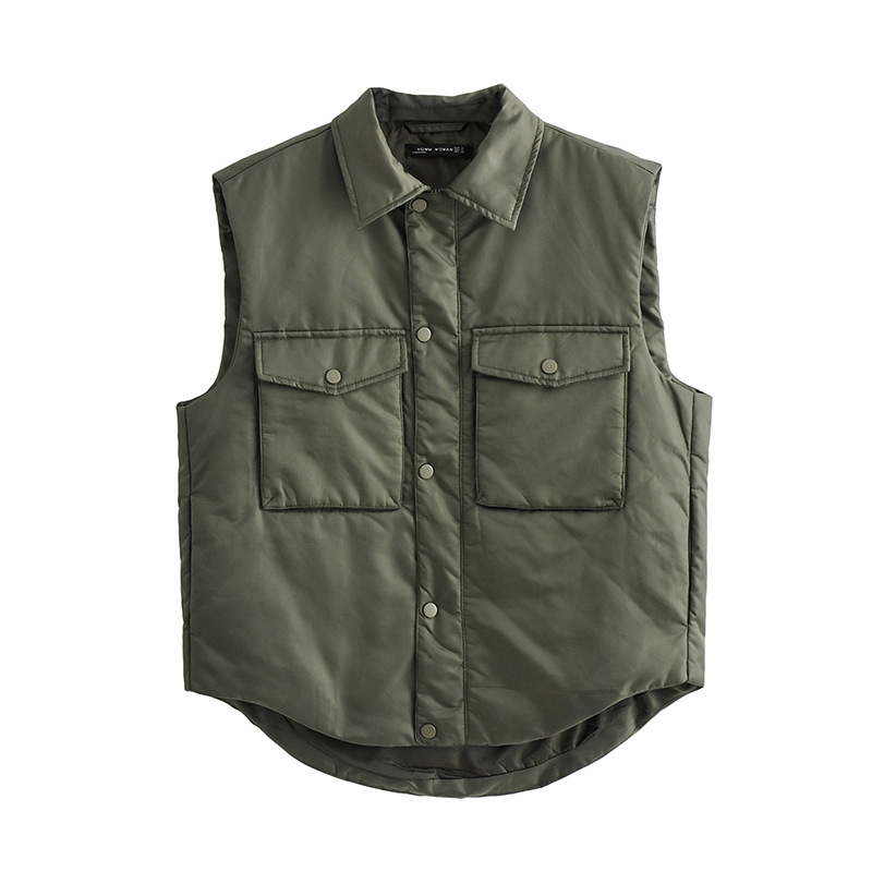 Title 7, Gilet cargo in cotone autunno e inverno con dop...