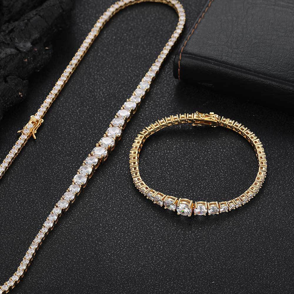 Tennis Chain Necklace Bracelet Women's Men's unisex Diamond