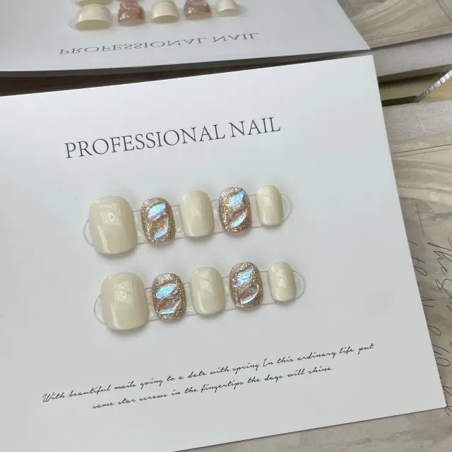Wear Finished Nail Beauty Pure White Aurora Gem Flash Diamond Handmade Gem Diamond - Shop at LoveMi