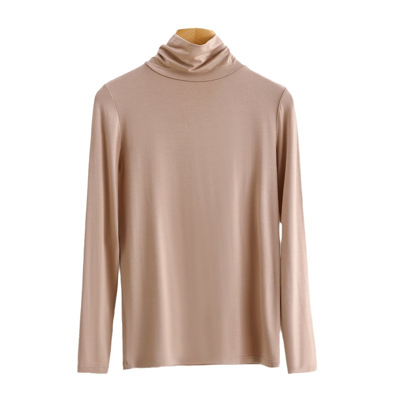 Womens SpringSummer Spliced Relaxed-Neck Base Layer Top