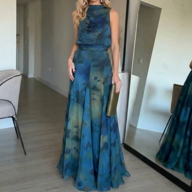 Artistic Retro Mesh Breathable Long Dress