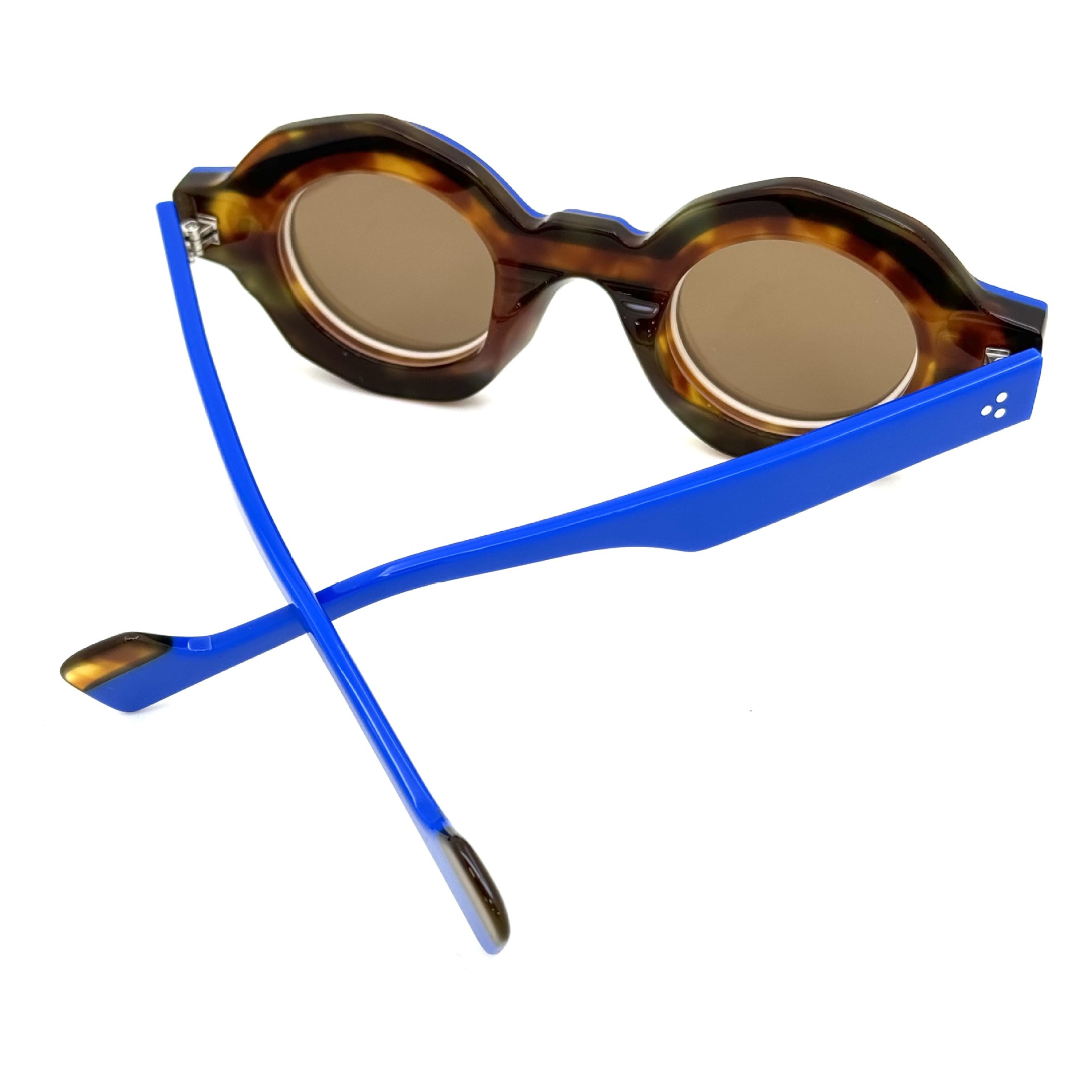 Irregular Middle Ring Plate Klein Blue Polarized Sunglasses