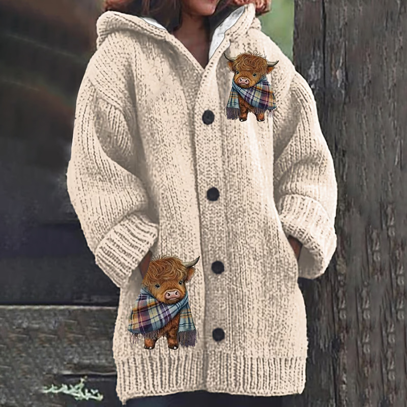 Womens Printed Casual Sweatshirt Jacket