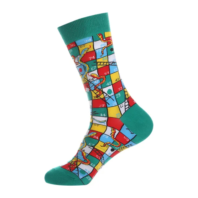 Function Geometry Trendy Mid calf Length Socks Men's European And American Street Ins Trendy Cotton Socks Greedy Snake - Shop at LoveMi