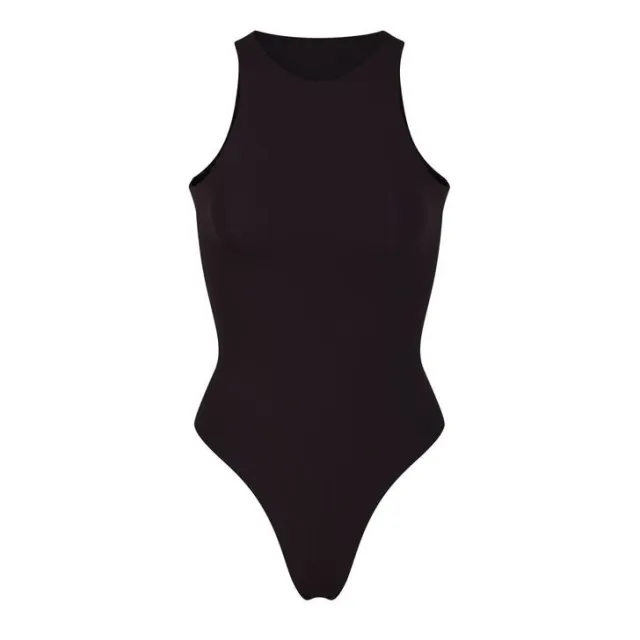 Solid Color Sleeveless Tight High Elastic One piece Vest For Women Black - Shop at LoveMi