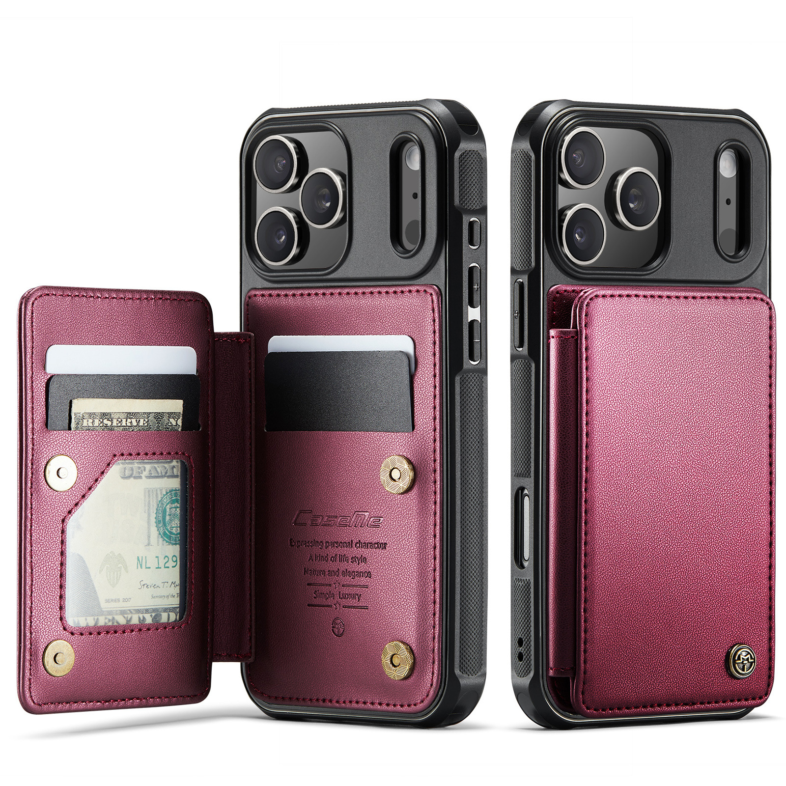 Flip Phone Case With Card Slot Protective Leather Case For Anti Scan Design 7