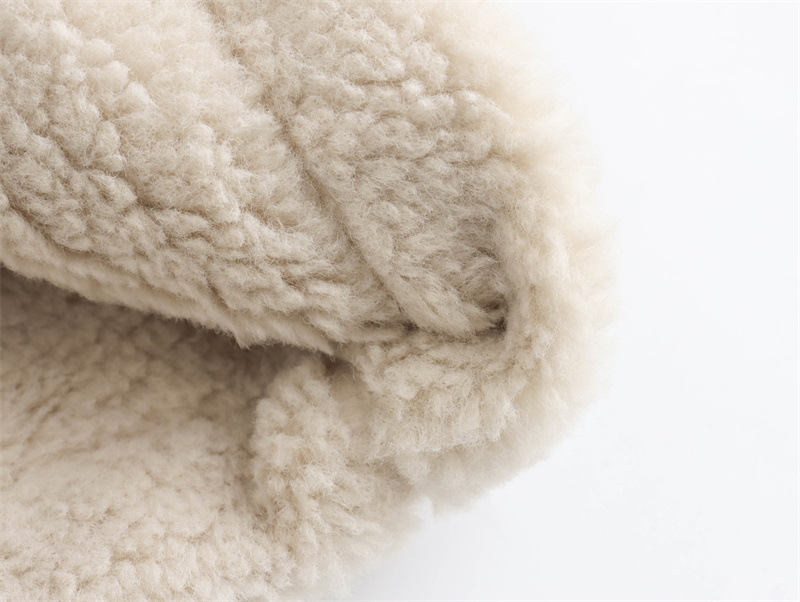 Women's Loose Long Sleeve Lamb Wool Splicing Coat