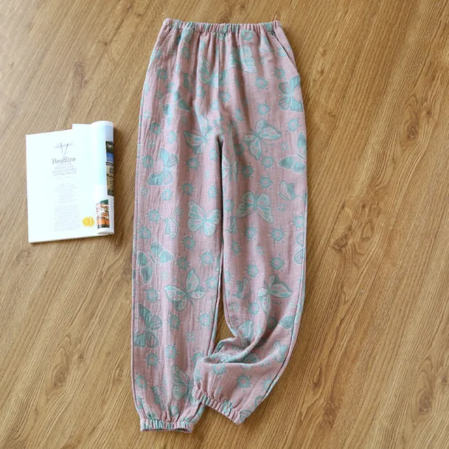 Women's Home Thin Summer Pure Cotton Pajama Pants Pink - Shop at LoveMi