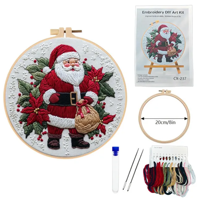 Santa Claus Embroidery Kit Material Package Santa Claus - Shop at LoveMi