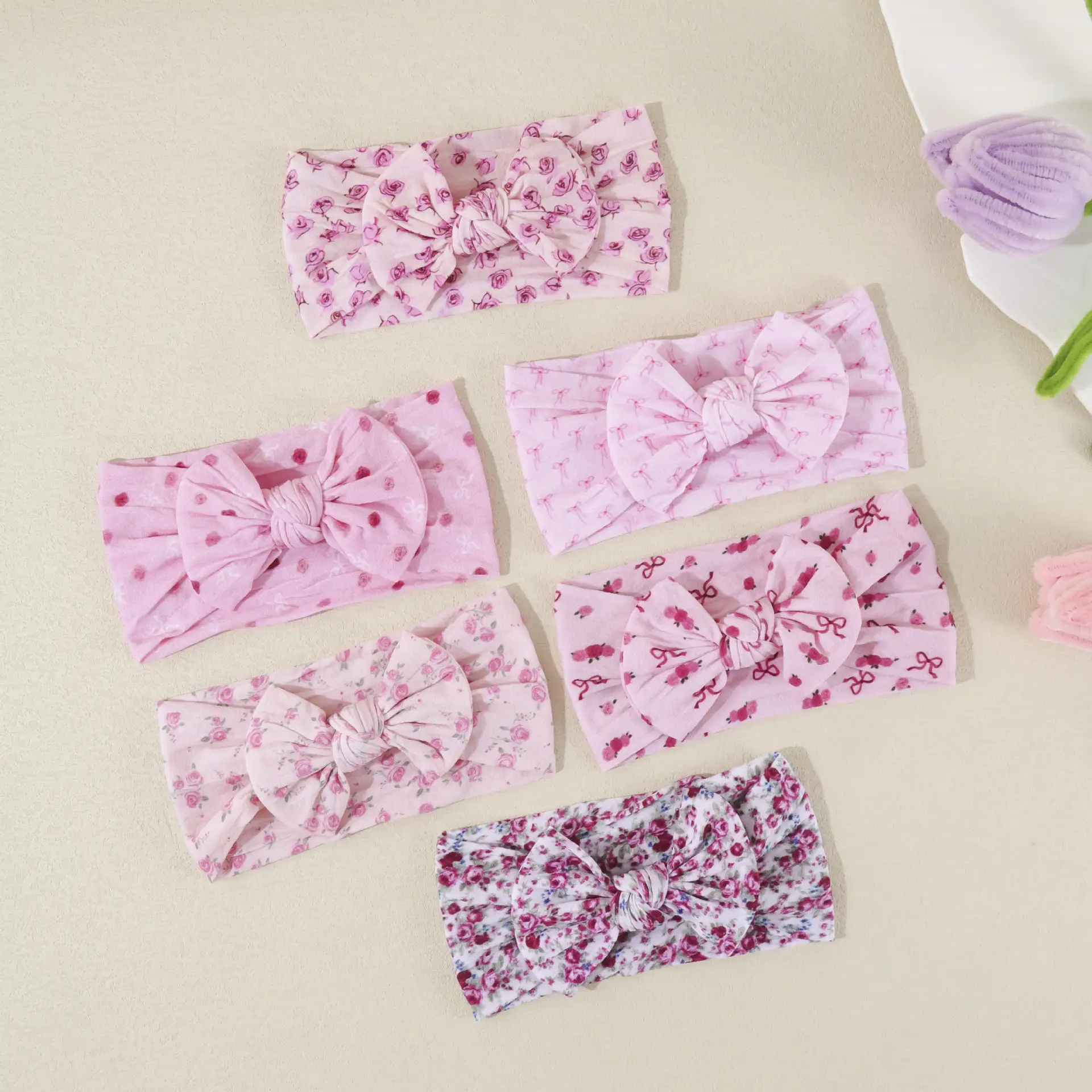 Childrens Cute Bow-Knot Elastic Soft Wide Headband
