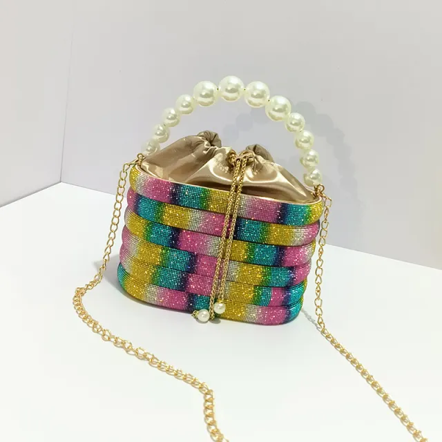 Shiny And Inflexible Rhinestone Evening Bag Candy Color Length 19 Width 10 - Shop at LoveMi