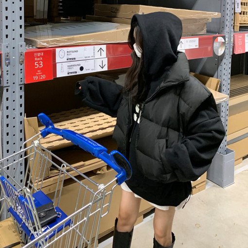 Women's Solid Color Korean Style Short Stand-up Collar Cotton-padded Coat Vest