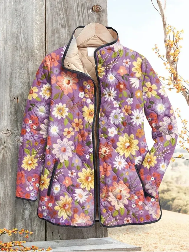 Female Loose Casual Print Personality Cotton Coat Jacket 1 Style S - Shop at LoveMi