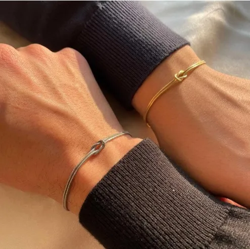 Bohemian Style Fashion Knotted Snake Bones Chain Bracelet Goldsilver - Shop at LoveMi