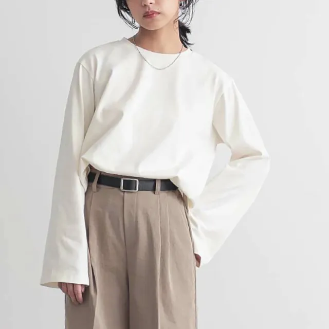 Simple Casual Solid Color Cotton Round Neck Bottoming Shirt White - Shop at LoveMi