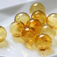 DIY Jewellery Accessories Hollow Glass Beads - Amber 14Mm - View 1