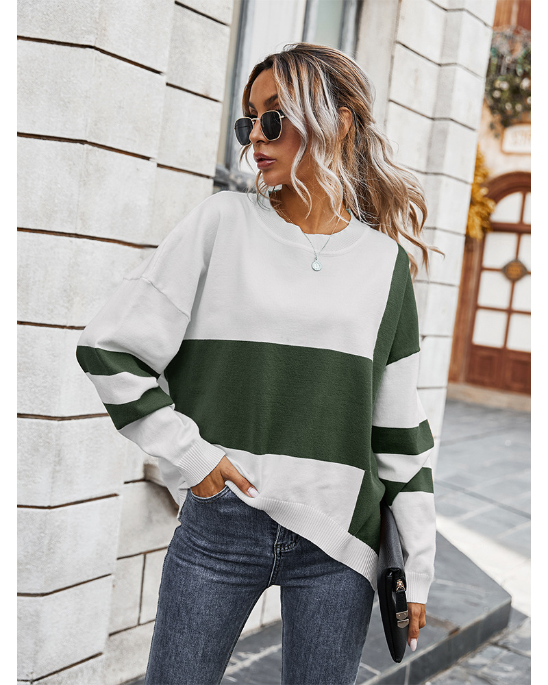 Title 7, Fashion contrast stitching sweater