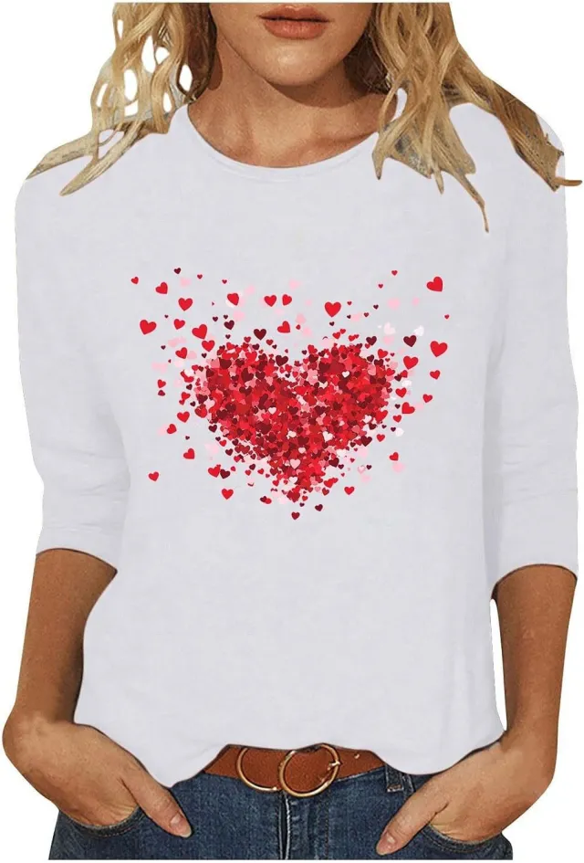Digital Printed Three quarter length sleeved T shirt Qfxnk09 - Shop at LoveMi