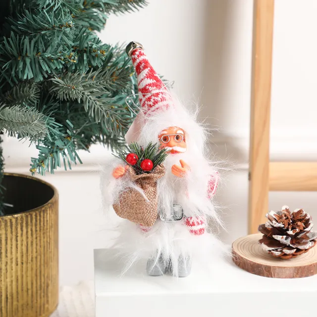 Christmas Cartoon Faceless Doll Standing Santa Claus Red Plaid - Shop at LoveMi