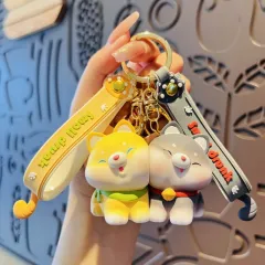 Creative Small Animal Cute Doll Keychain Pendant - Yellow Grey A Pair - View 1