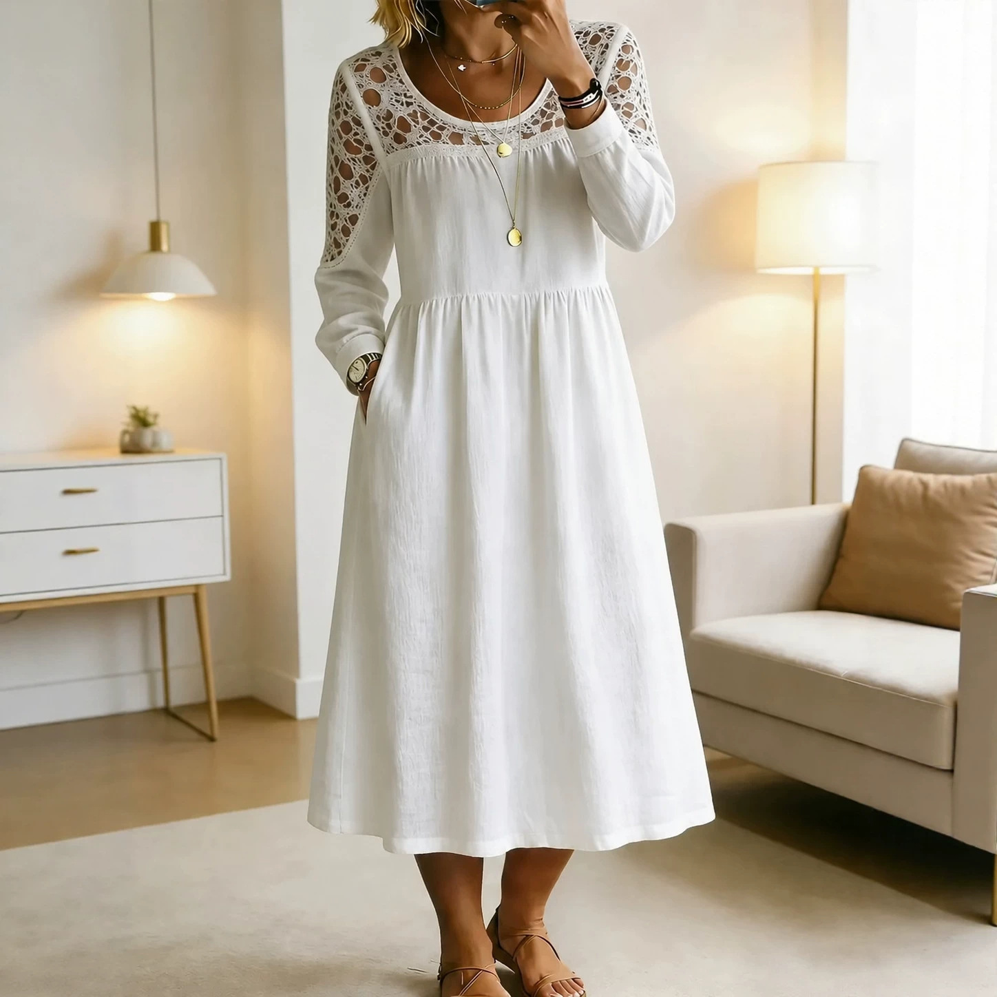 New Embroidered Casual Mid-length Dress