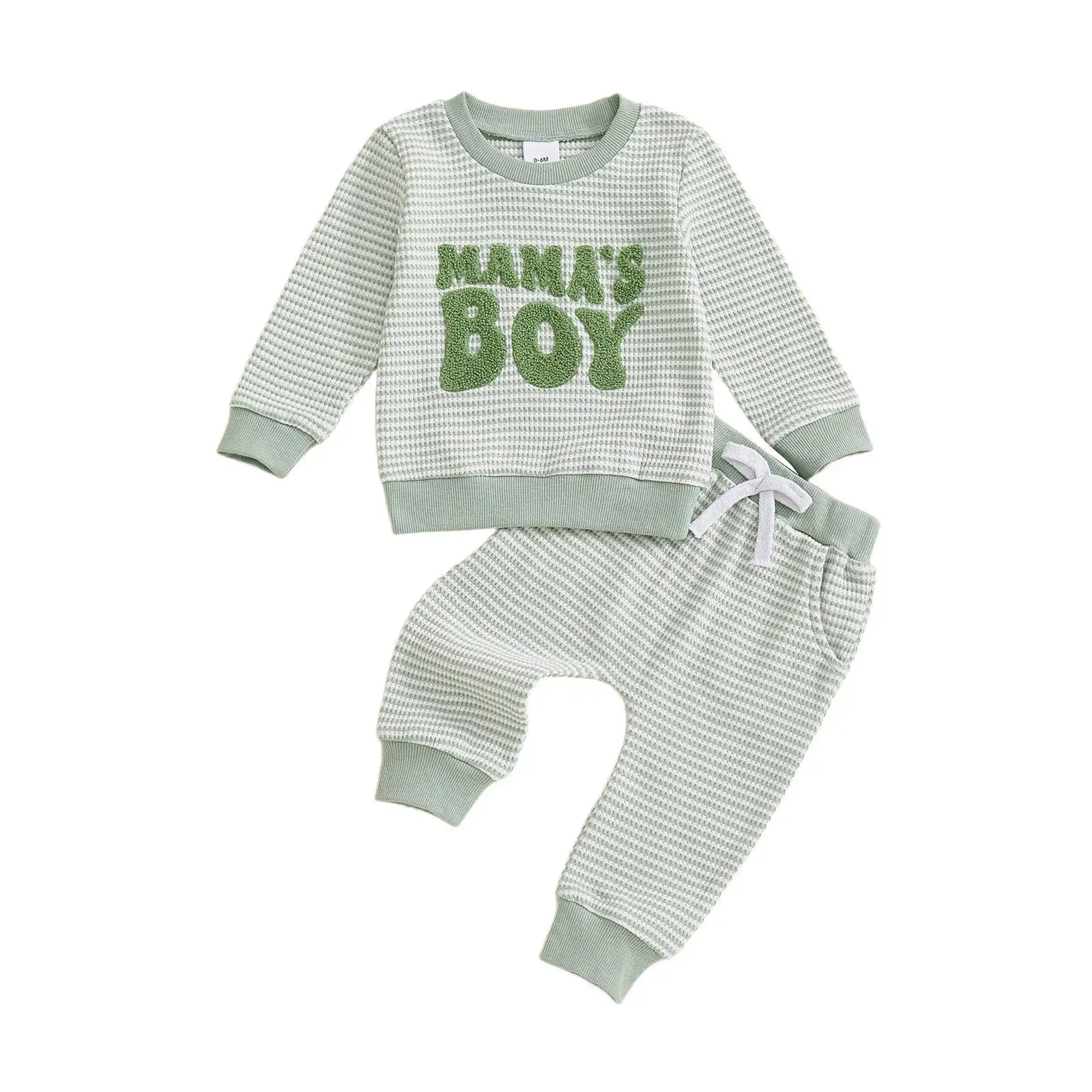 Two-piece Long-sleeve Striped Embroidered Letter Hoodie Set