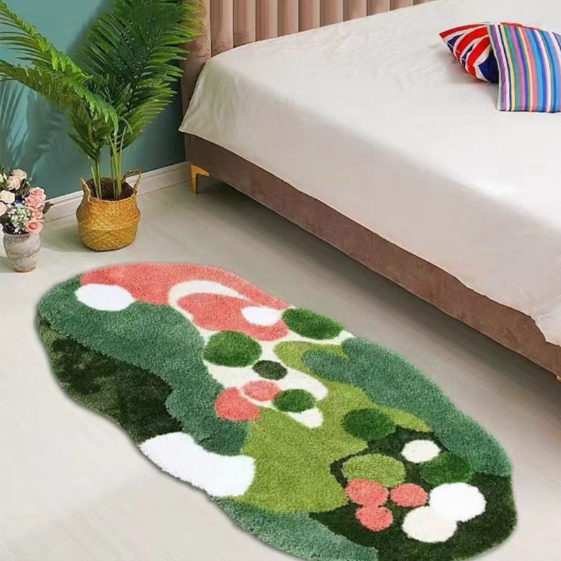 Title 2, Light Luxury Flocking Carpet Moss Shaped Carpet