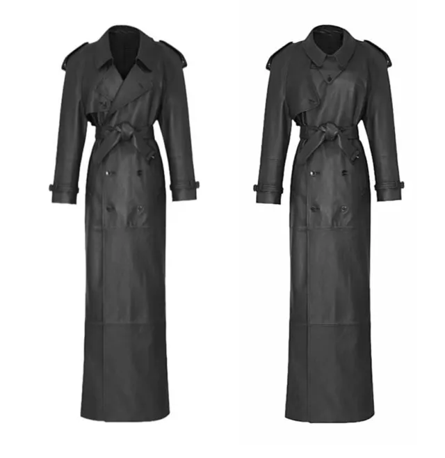 Autumn And Winter New Sheepskin Fried Street Handsome Trench Coat Coat Black - Shop at LoveMi