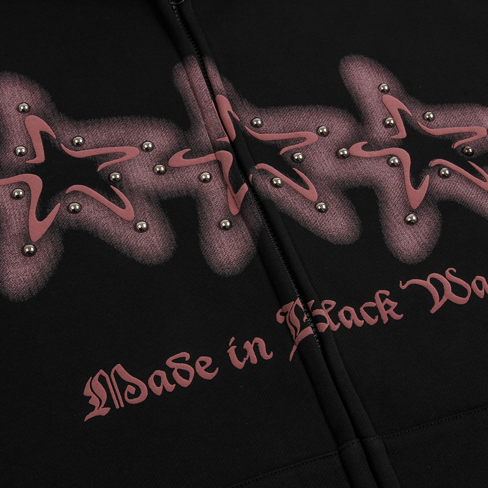 High Street Niche Five-pointed Star Brushed Hoody