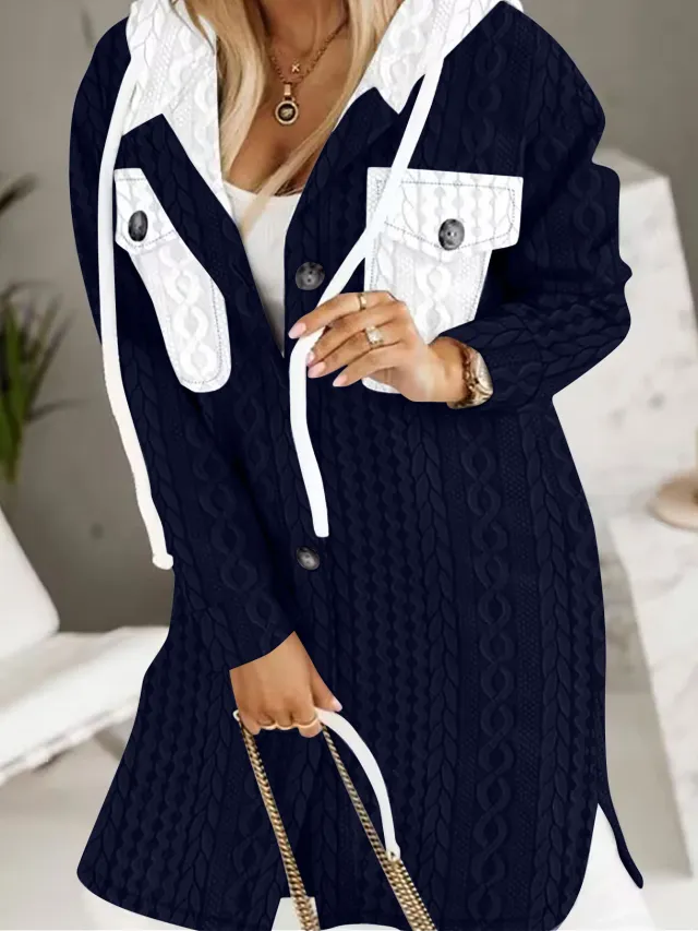 Fashion New Hooded Coat Women's Clothing Blue - Shop at LoveMi
