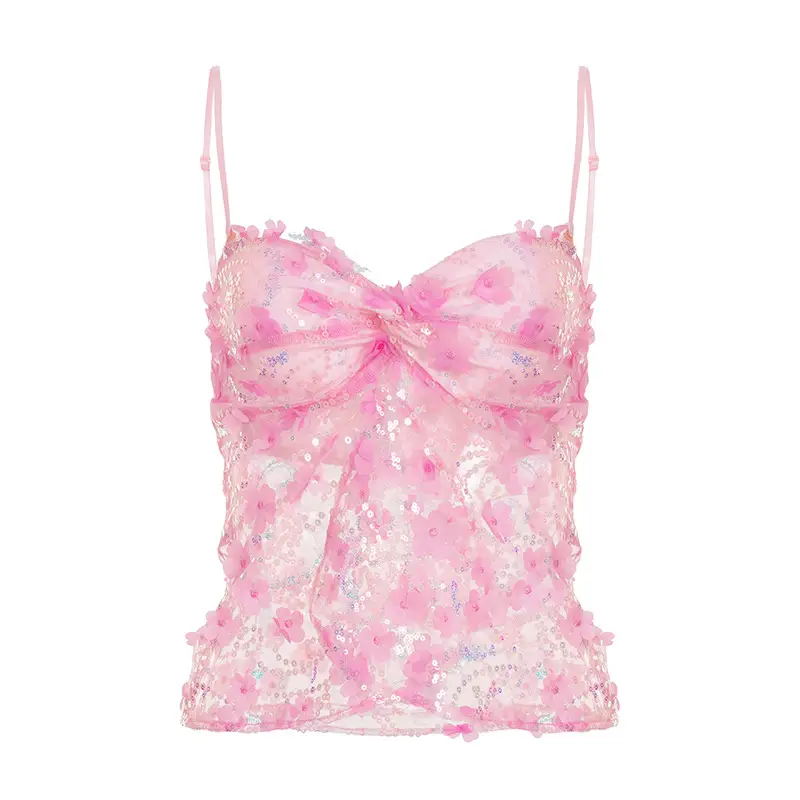 Summer New Dopamine Personality Mesh Sequin Sling