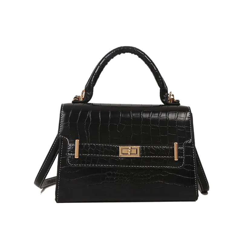 Retro Advanced Texture Shoulder Messenger Bag - Black