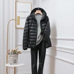 Lightweight Down Jacket Women's Plus-sized Plus Size Ultra-thin - Black - View 1