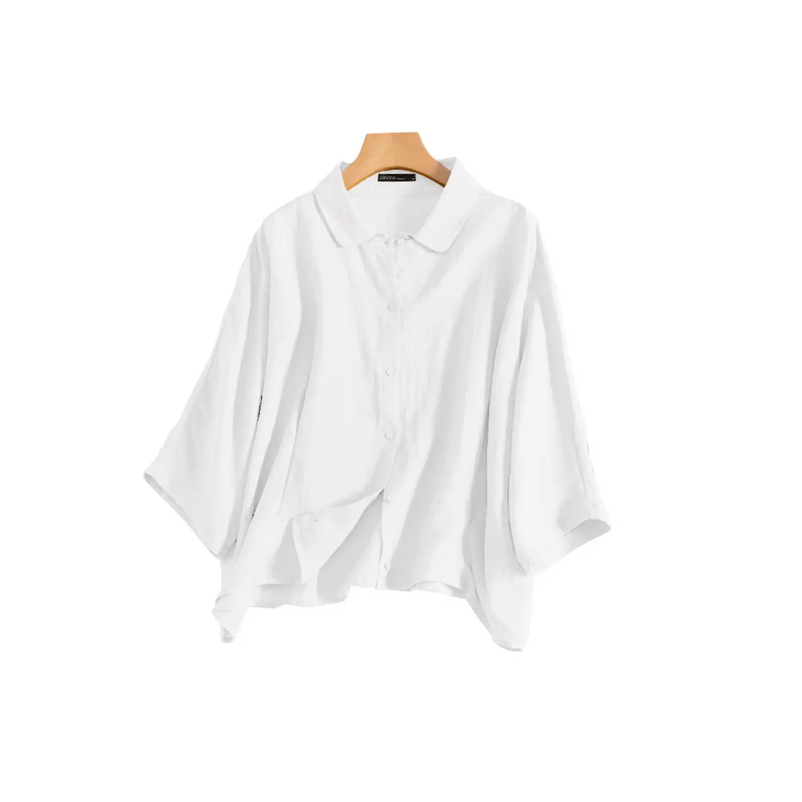 Linen Drop-shoulder Sleeve Top Artistic Shirt For Women