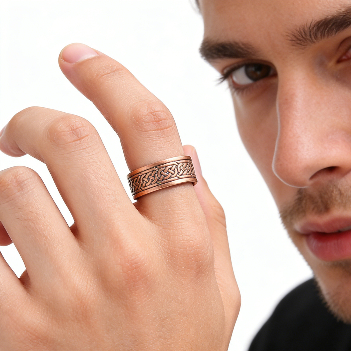 Copper Four-Magnet Open Ring, picture 2 of 4