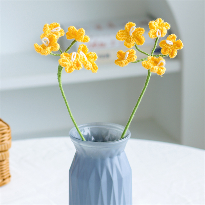 Hand-knitted Finished Yarn Bouquet Of Knitted Artificial Flowers 60