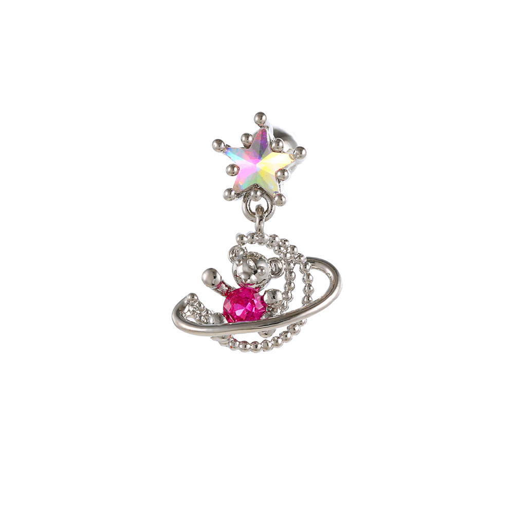 Star Moon Bear Ear Bone Stud Korean Style Sweet Girl