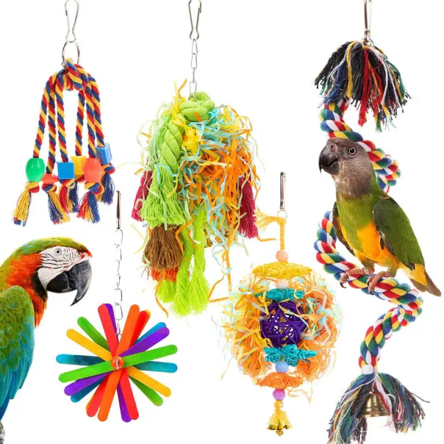 Parrot Gnawing Toy Cotton 5 Pieces Suit - Shop at LoveMi