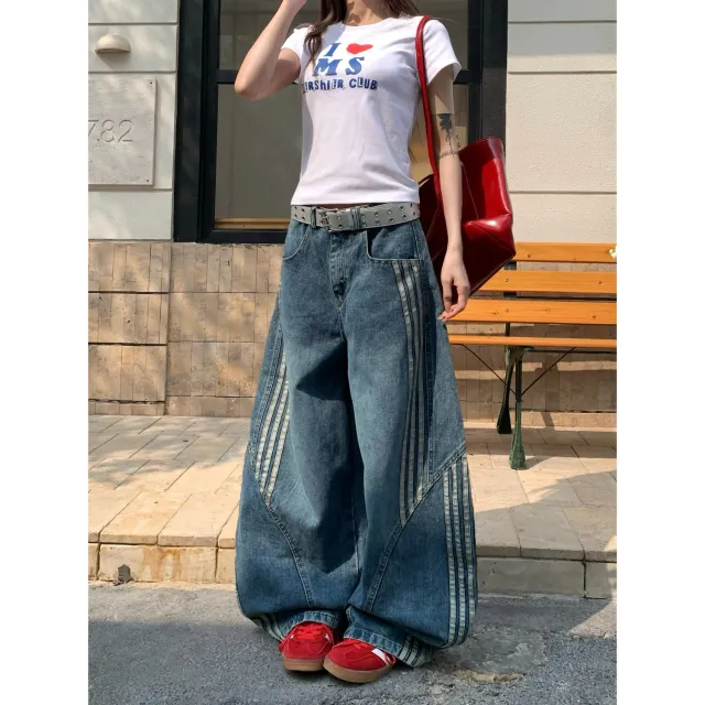 Striped Machete Jeans Blue - Shop at LoveMi