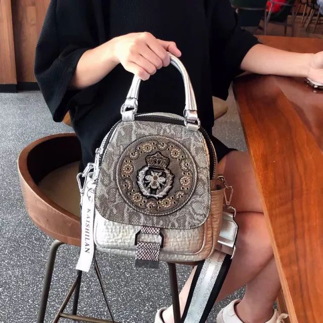 Large Capacity Women's New All match Solid Color Shoulder Fashion Simple Tote Silver - Shop at LoveMi