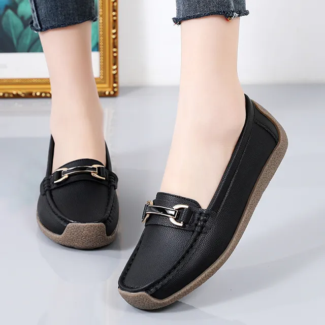 Soft Surface Comfortable Plus Size Loafers Black - Shop at LoveMi