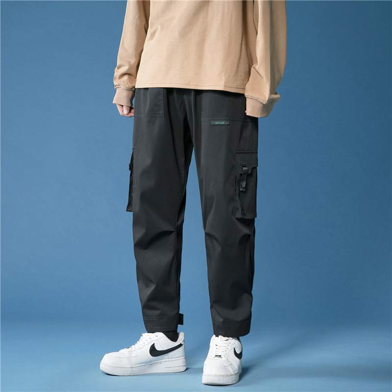 Hong Kong Style Men's Spring And Autumn New Casual Sports Trend Loose-fit Tappered Trousers Overalls