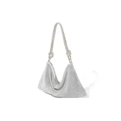 Women's Diamond Tote Dinner Rhinestone Underarm Bag - Silver - View 1