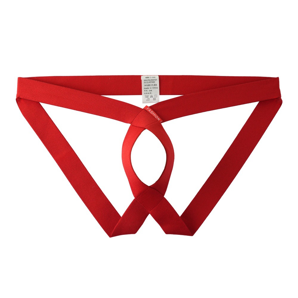 Mens Sexy Hollowed-out Personalized Briefs Stylish No-pull T-back Thongs For A Bold Modern Look