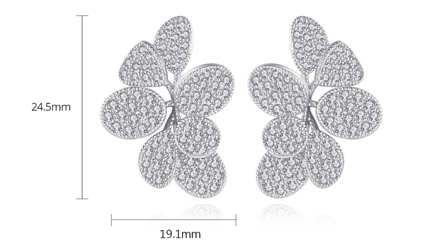 Women's Micro Inlaid Zircon Flower Earrings