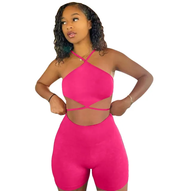 Women's Vest Shorts Two piece Set Red - Shop at LoveMi