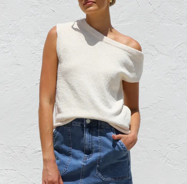 Knitted Y2g Summer Knitwear Sweater Pullover Top Beige - Shop at LoveMi